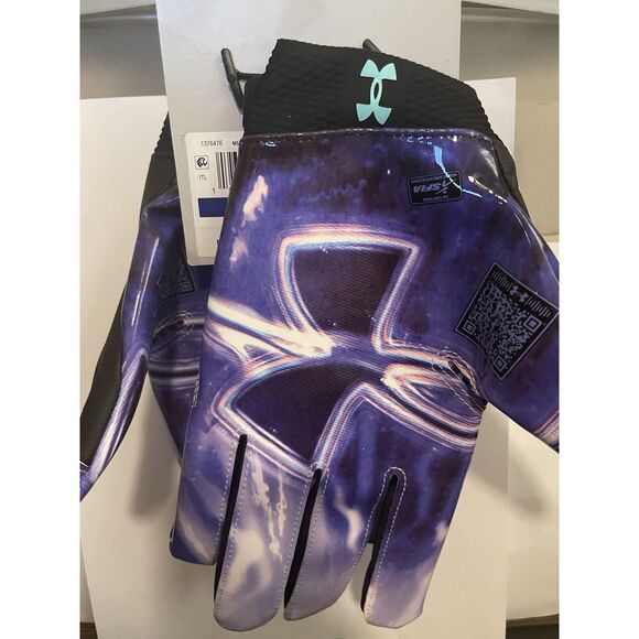 Under Armour 1376476 001 UA Blur Mens Size XL Football Skill Gloves w/ GlueGrip - Picture 5 of 6